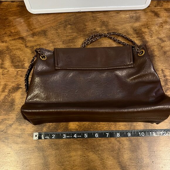 Designer inspired chocolate brown shoulder bag handbag purse - Picture 6 of 7